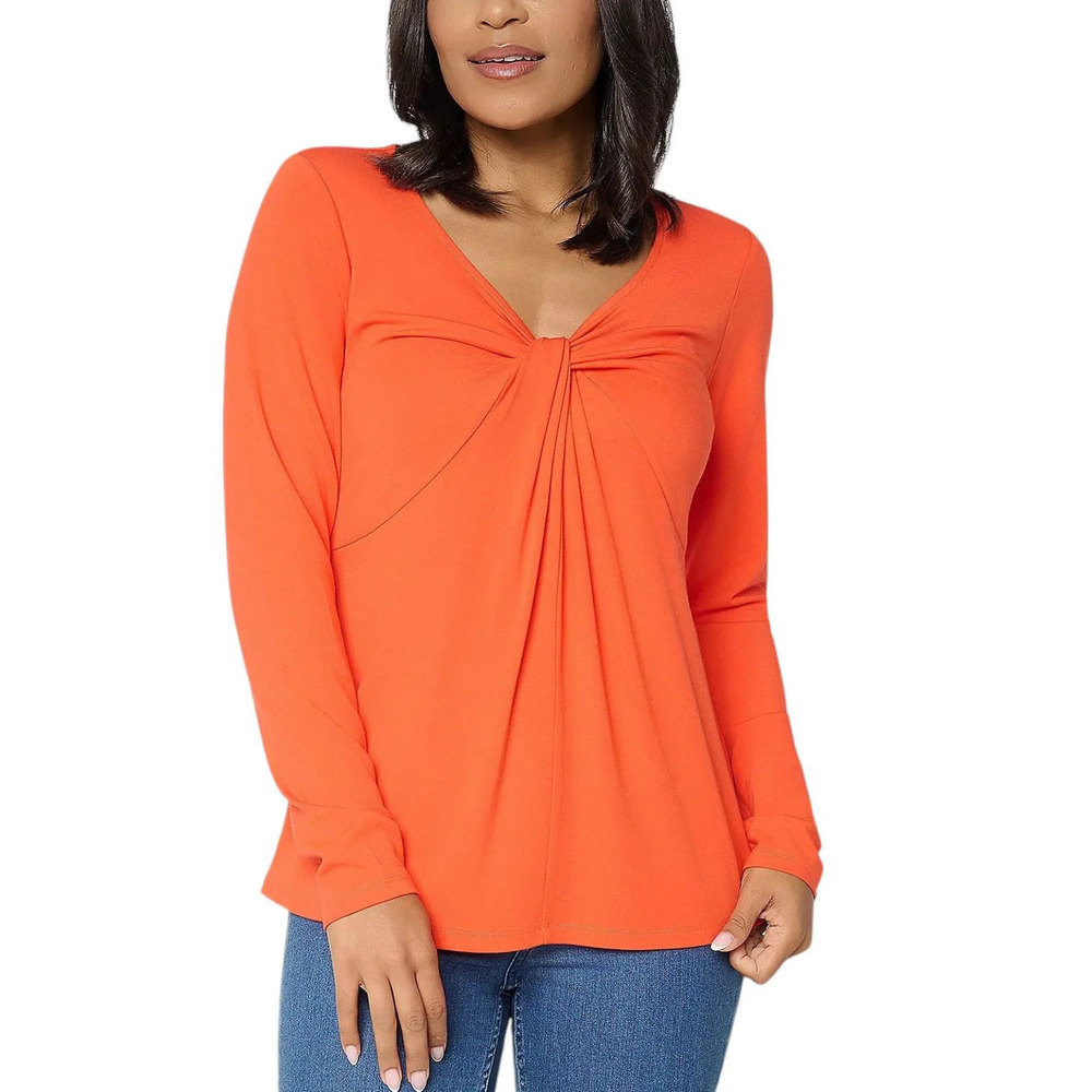 Mally Roncal V-Neck Love You Knot Knit Top Queen B Red - Regular